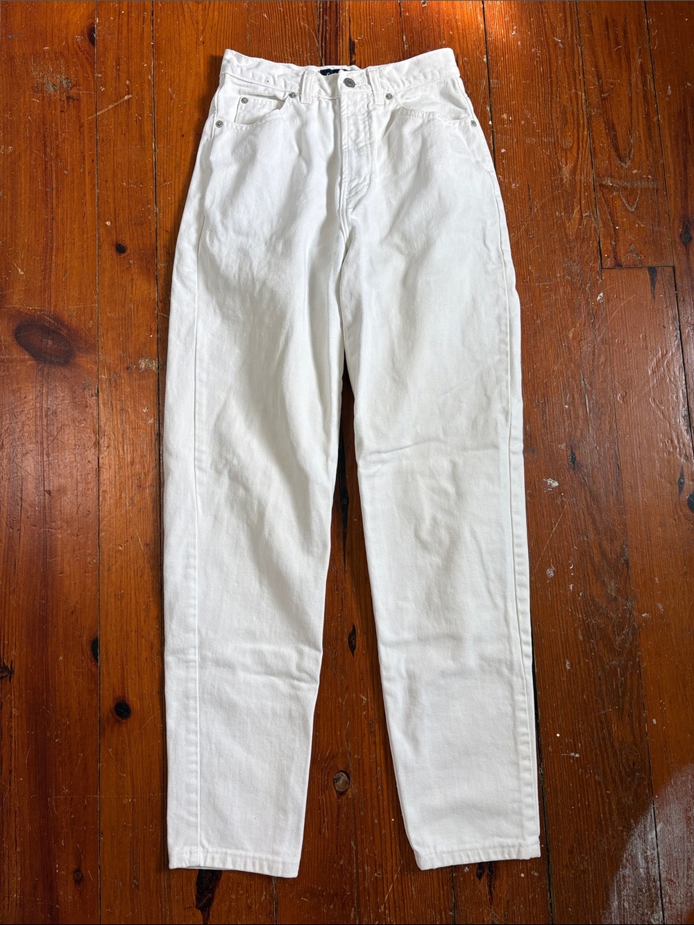 GAP Women's High-Rise White Straight Jeans 100% Cotton Size 6 Long 6L